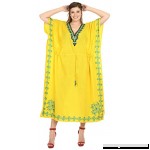 Embroidered Tunic Maxi Long Bikini Cover up Caftan BeachWear Dresses Kimono L-4X Yellow_i144 B06WRRQD9Y